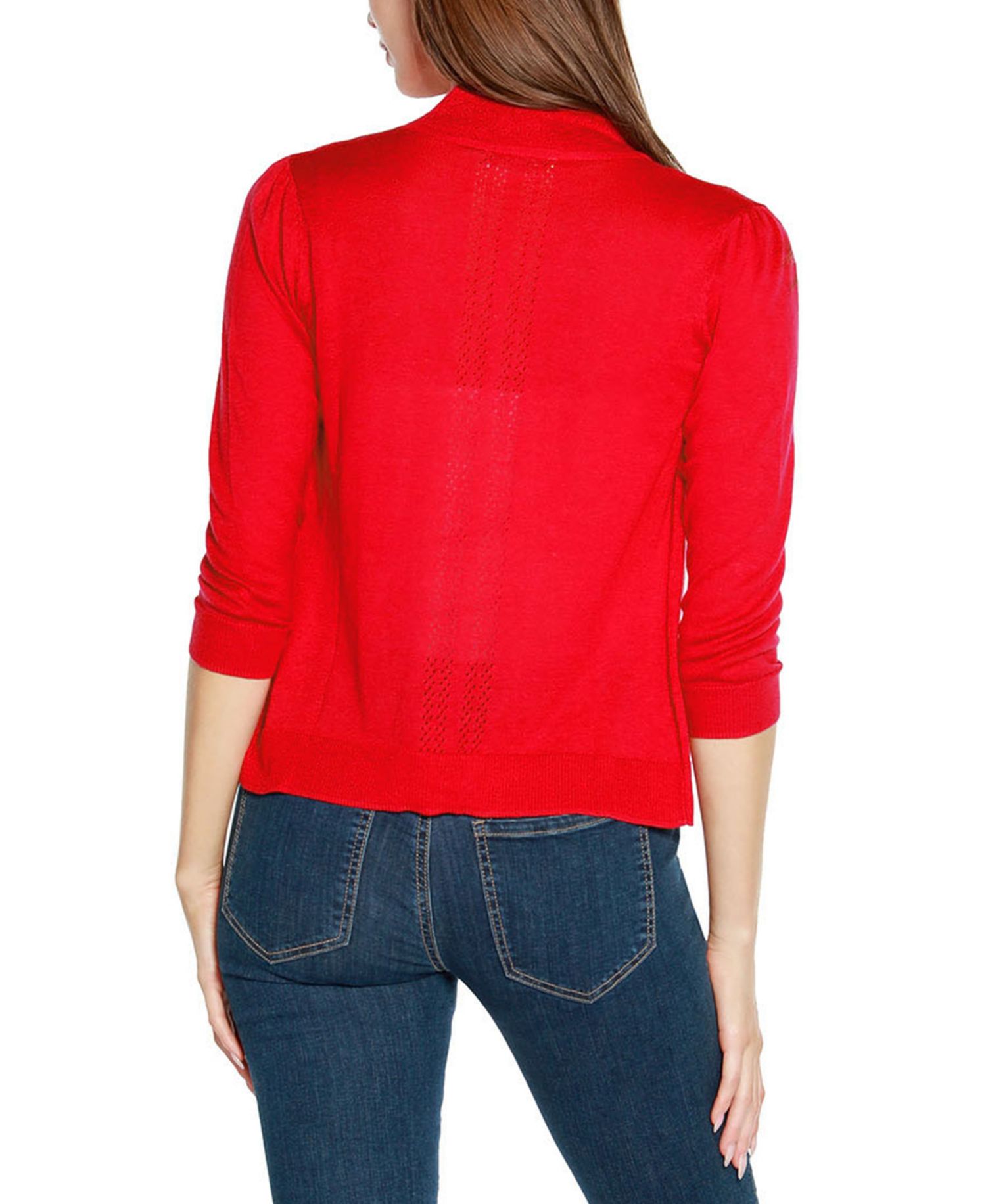 Plus Size 3/4 Sleeve Open Cardigan Sweater