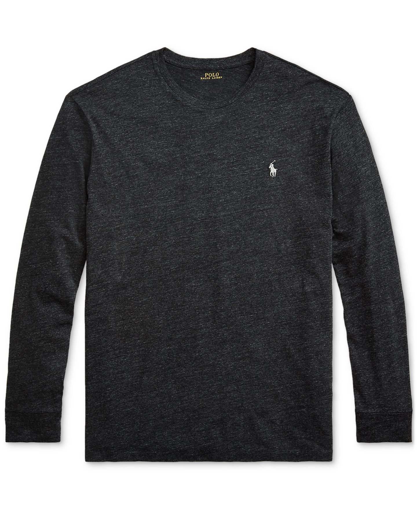 Мужская футболка Polo Ralph Lauren Classic-Fit, цвет: Чёрный меланжевый — фото 5
