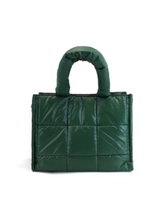 LIKE DREAMS - Evergreen Puffer Quilted Tote Bag