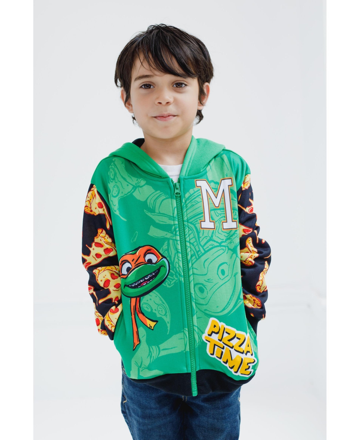 Teenage Mutant Ninja Turtles Boys Fleece Zip Up Cosplay Hoodie to (2T - 10-12) - green