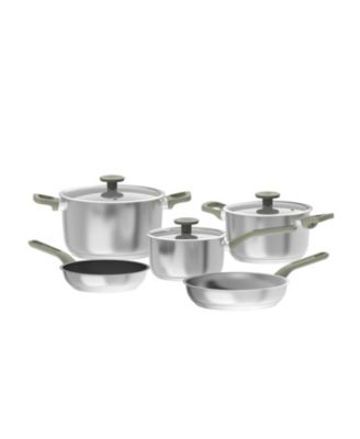 Leo Bolt 8pc Recycled Stainless Steel Cookware Set, Green