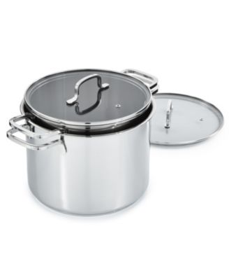 DiNA Helix 4pc Recycled 18/10 Stainless Steel Stockpot Set, Glass Lids