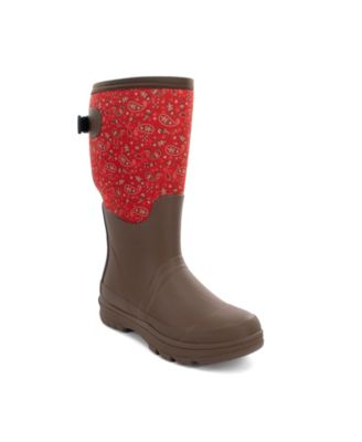 Womens Bandana Neoprene Faux Fur Wide Calf Tall Cold Weather Boot