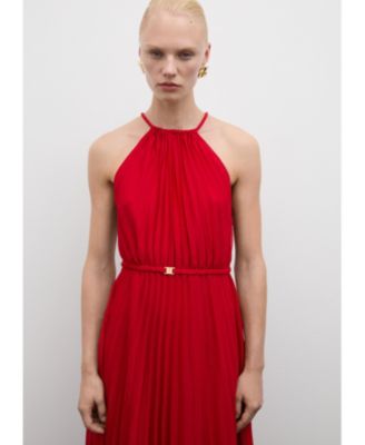 open lace back dress Nalani Pleated Midi Dress in Pink main image 1