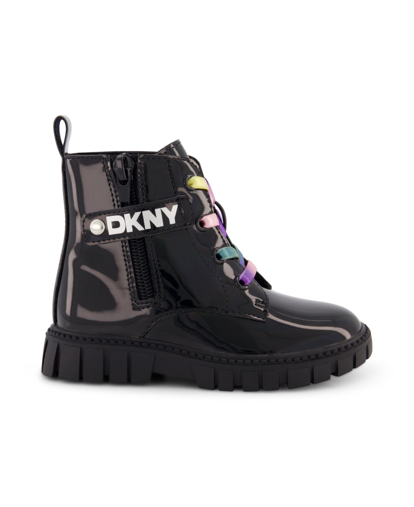 Ботинки DKNY Carrie Side Zipper Lug Boot для девочек-малышей, цвет: Чёрный — фото 3