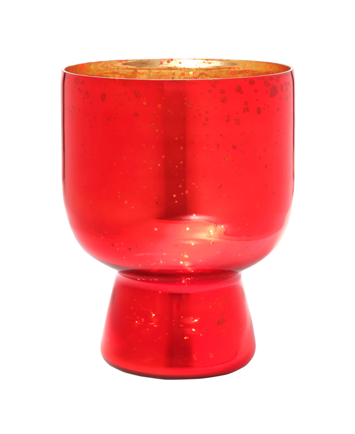 Mikasa Mercury Glass Hurricane, 8.5 Inches In Red