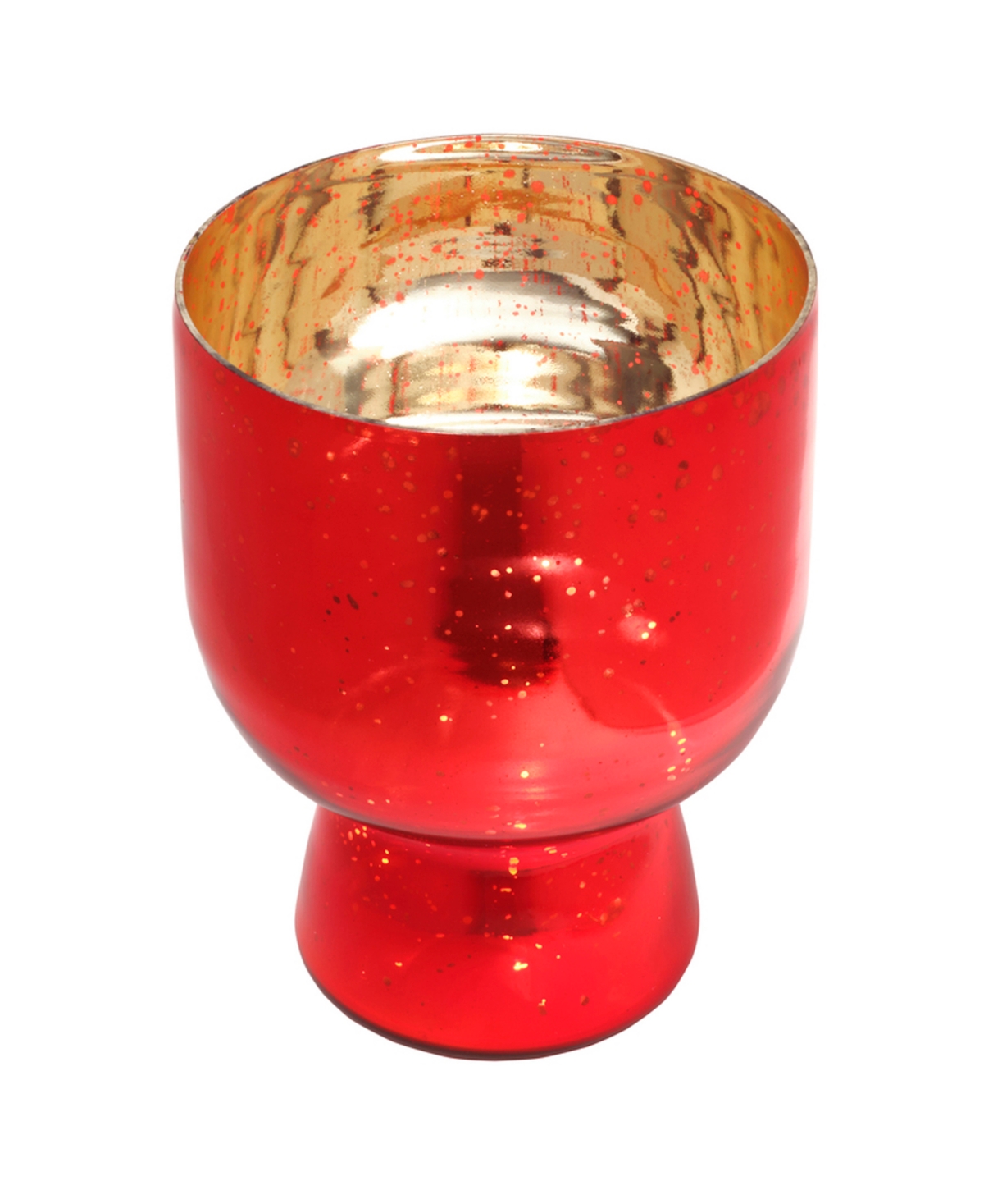Mikasa Mercury Glass Hurricane, 8.5 Inches In Red