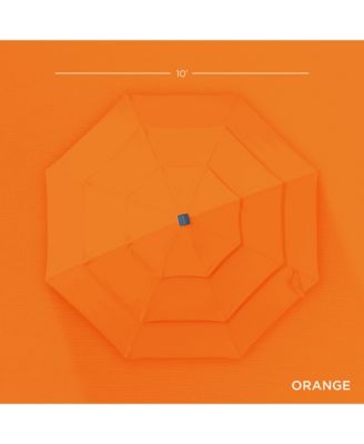 10ft 3-Tier Solar Patio Umbrella w/ 24 LED Lights, Tilt Adjustment, Easy Crank