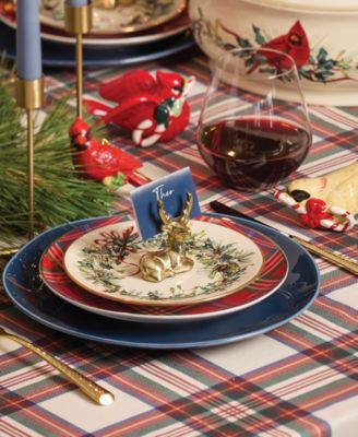 Holiday Tartan Accent Plates, Set of 4