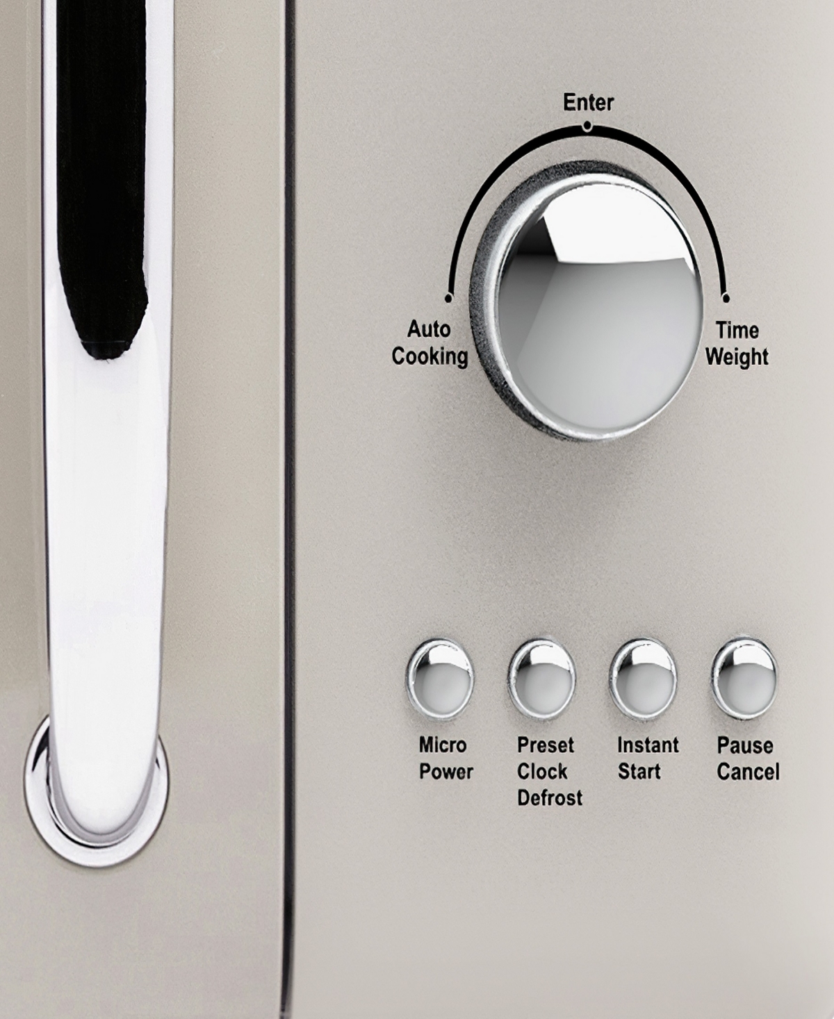 Haden Countertop Compact 700 Watt Microwave Oven -Chrome