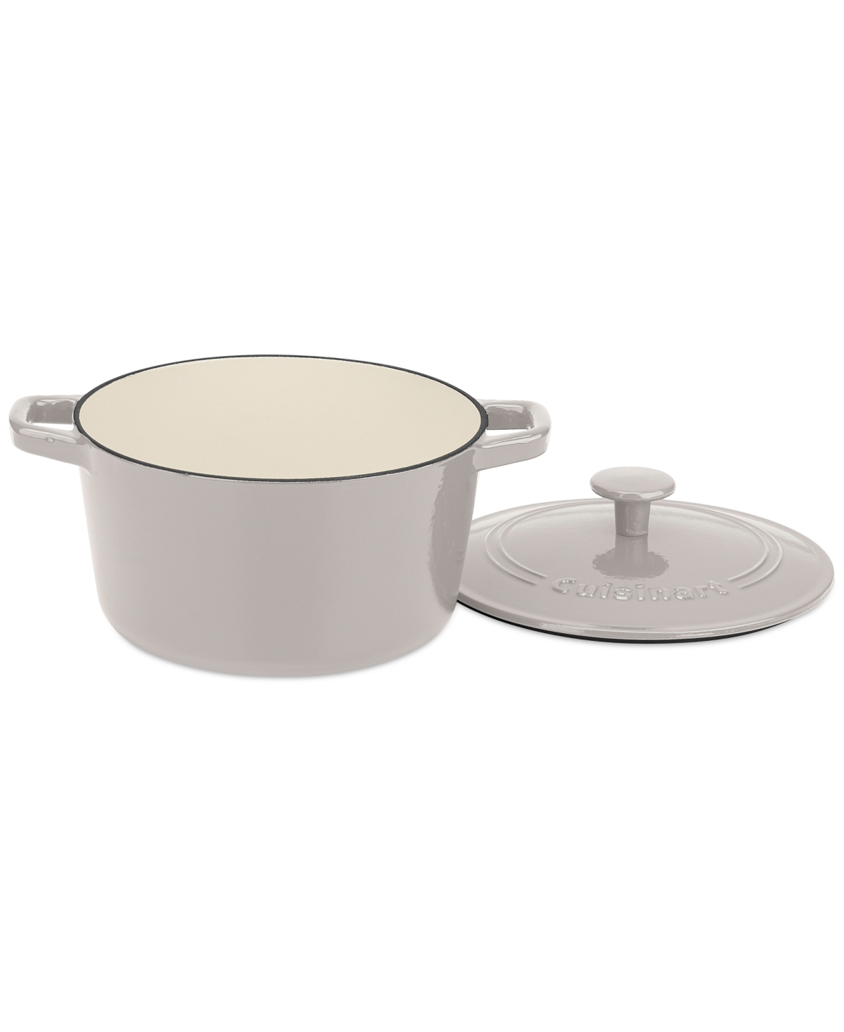 Cuisinart Chef's Classic Enameled Cast Iron 3- Qt. Round Covered Casserole In Linen