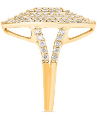 Diamond Concentric Circle Cluster Statement Ring (1 ct. t.w.) in 14k Gold