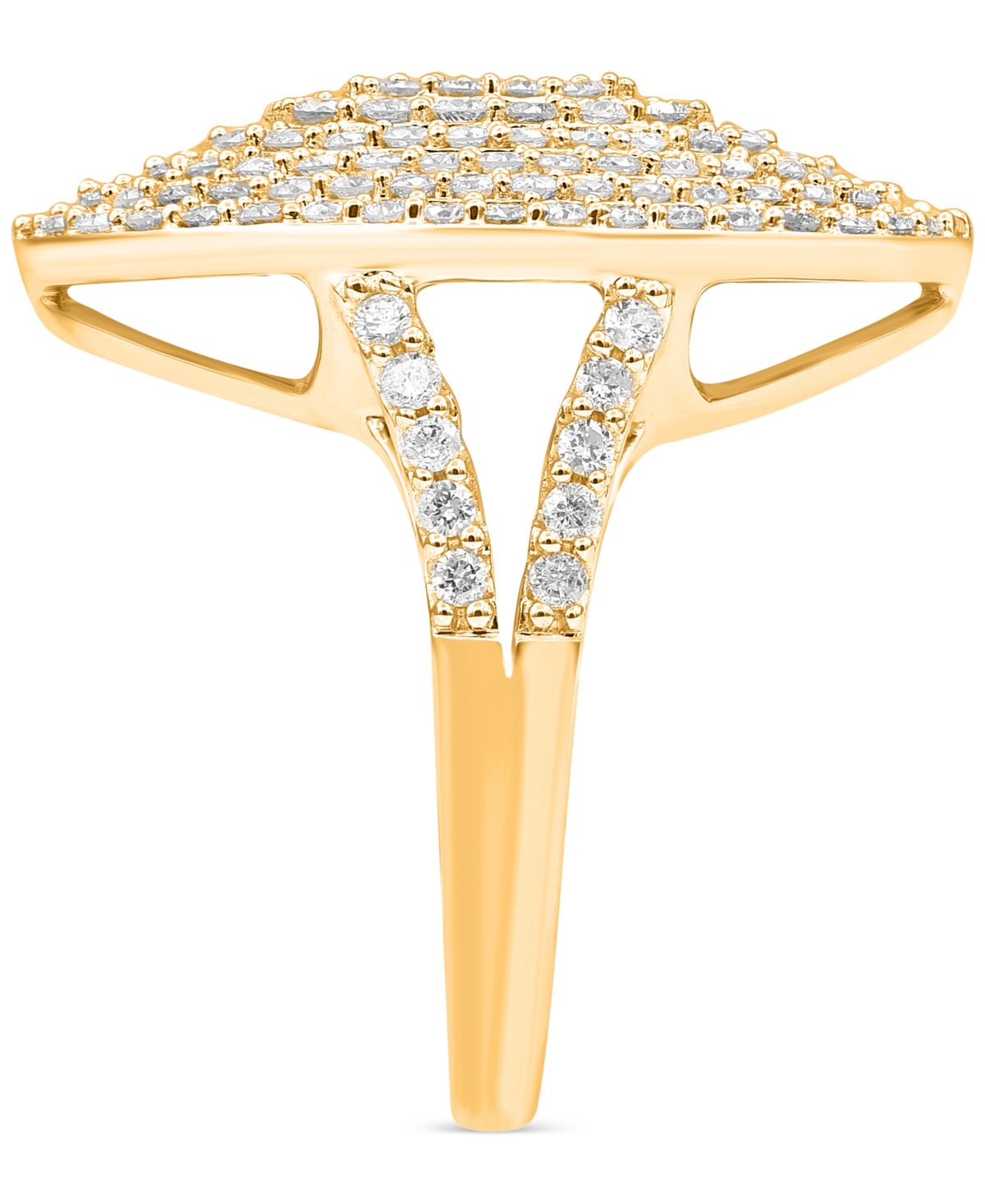 Macy's Diamond Concentric Circle Cluster Statement Ring (1 Ct. T.w.) In 14k Gold In Yellow Gold
