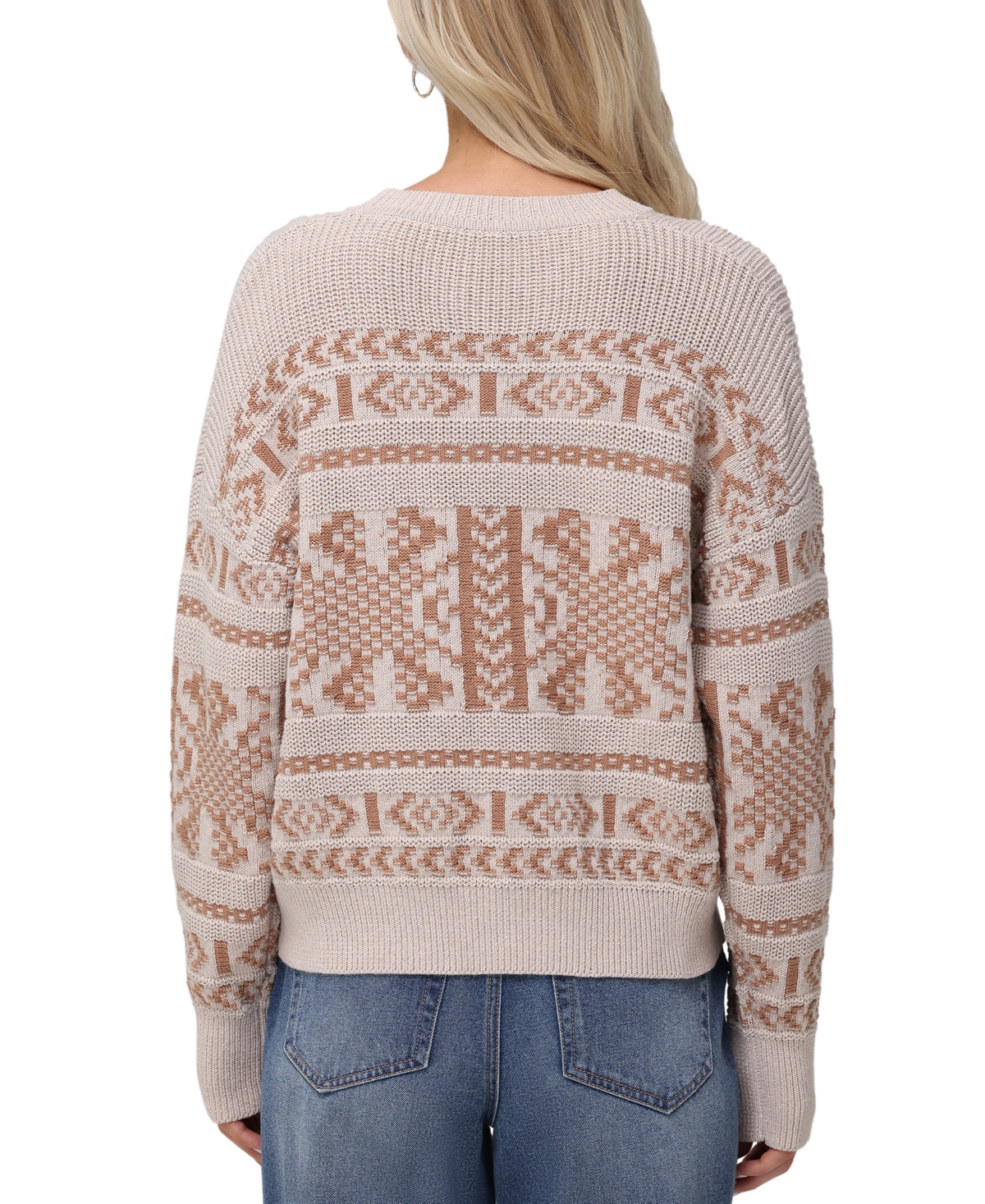 Frye Women's Fairisle Crewneck Cotton Pullover Sweater