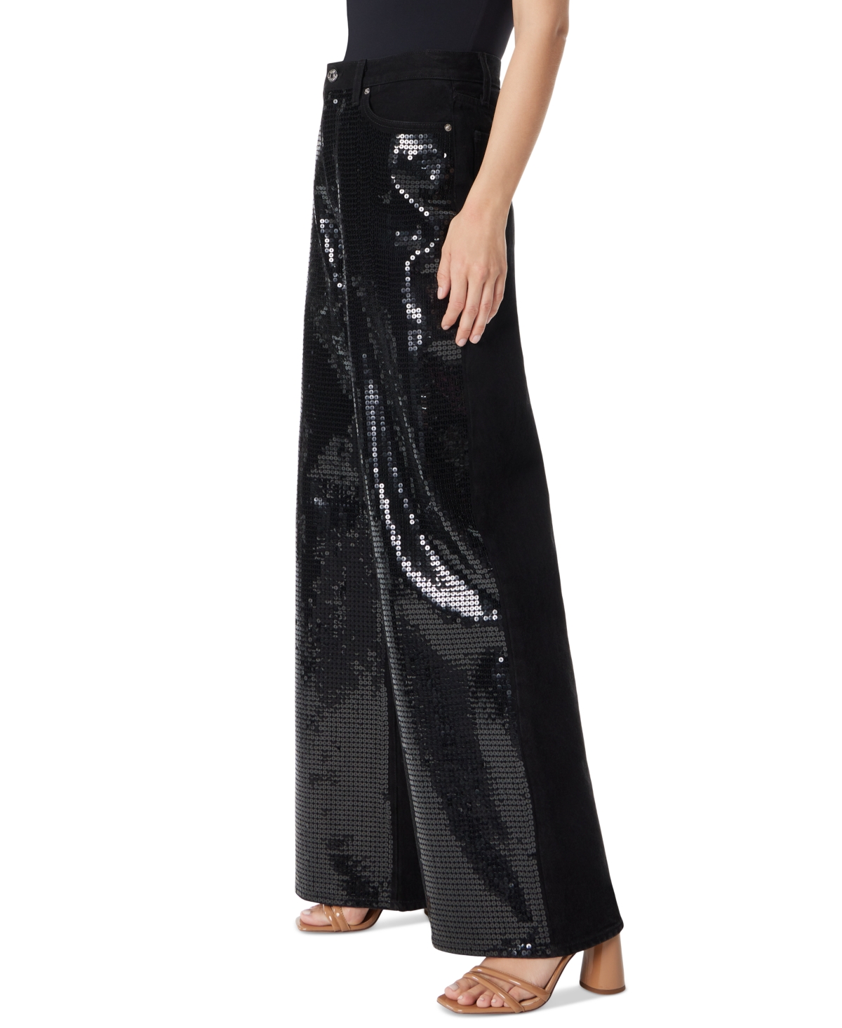 Sam Edelman Women's Bianka Embellished Wide-Leg Jeans