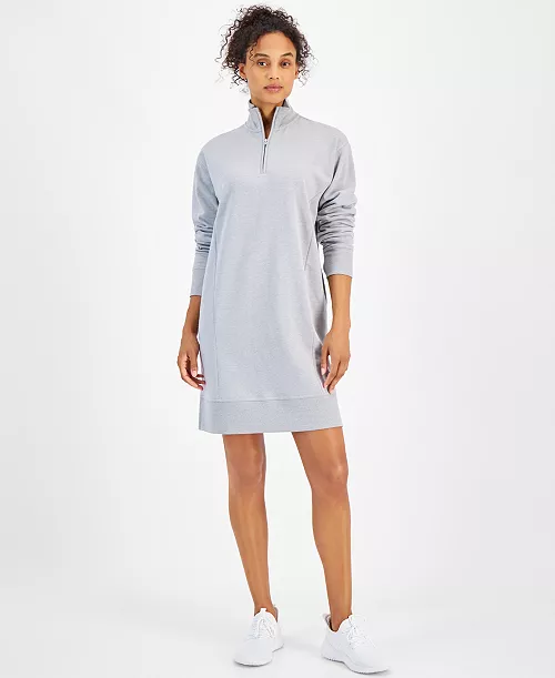 women's fleece 1/4-zip dress, created for macy's