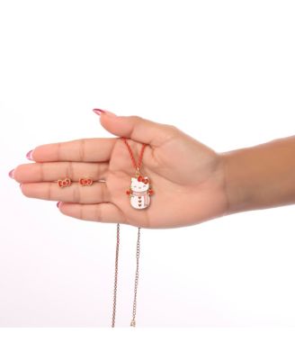 Sanrio Snowman Necklace and Earring Christmas Set