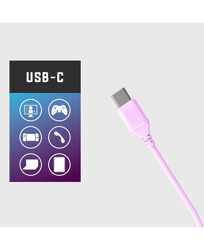 MEE audio KidJamz KJ55 Safe Listening USB-C Headphones for Kids w/ LED Lights - Pink