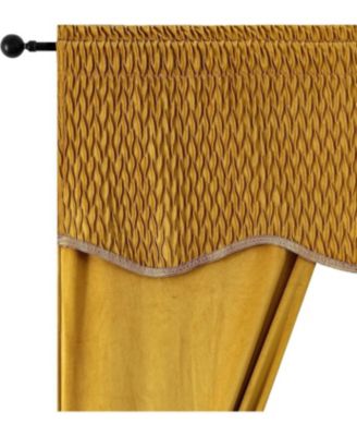 Christmas Essentials Light Filtering Complete Attached Velvet Window Curtains & Valance Set