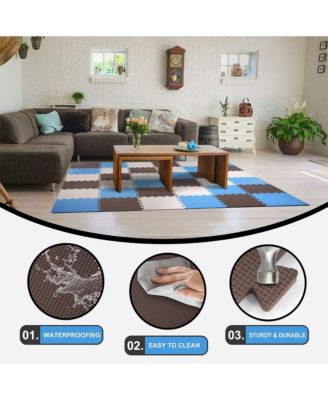 16 Tile Thick Interlocking Puzzle Foam Exercise Play Mat