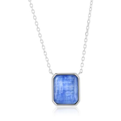 Sterling Rectangle Necklace (Available in Lapis, Malachite or Kyanite)