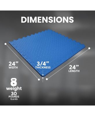 96 Sq Ft Interlocking EVA Foam Exercise Mat Tiles, Blue