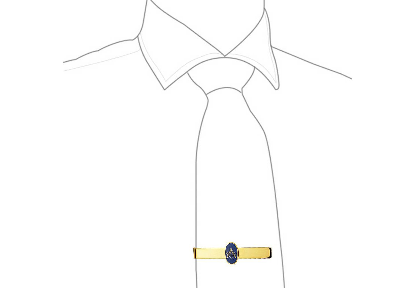 Зажим для галстука Bling Jewelry с масонской символикой, золотистый, нержавеющая сталь, цвет: Золотой — фото 3