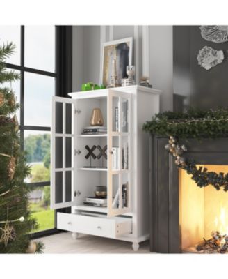 Brown Wooden Standard Bookcase with 3-Tier Shelves and Drawer