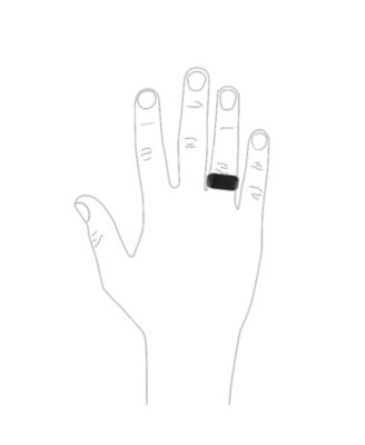 Rectangle Black Signet Ring Stainless Steel Matte Finish