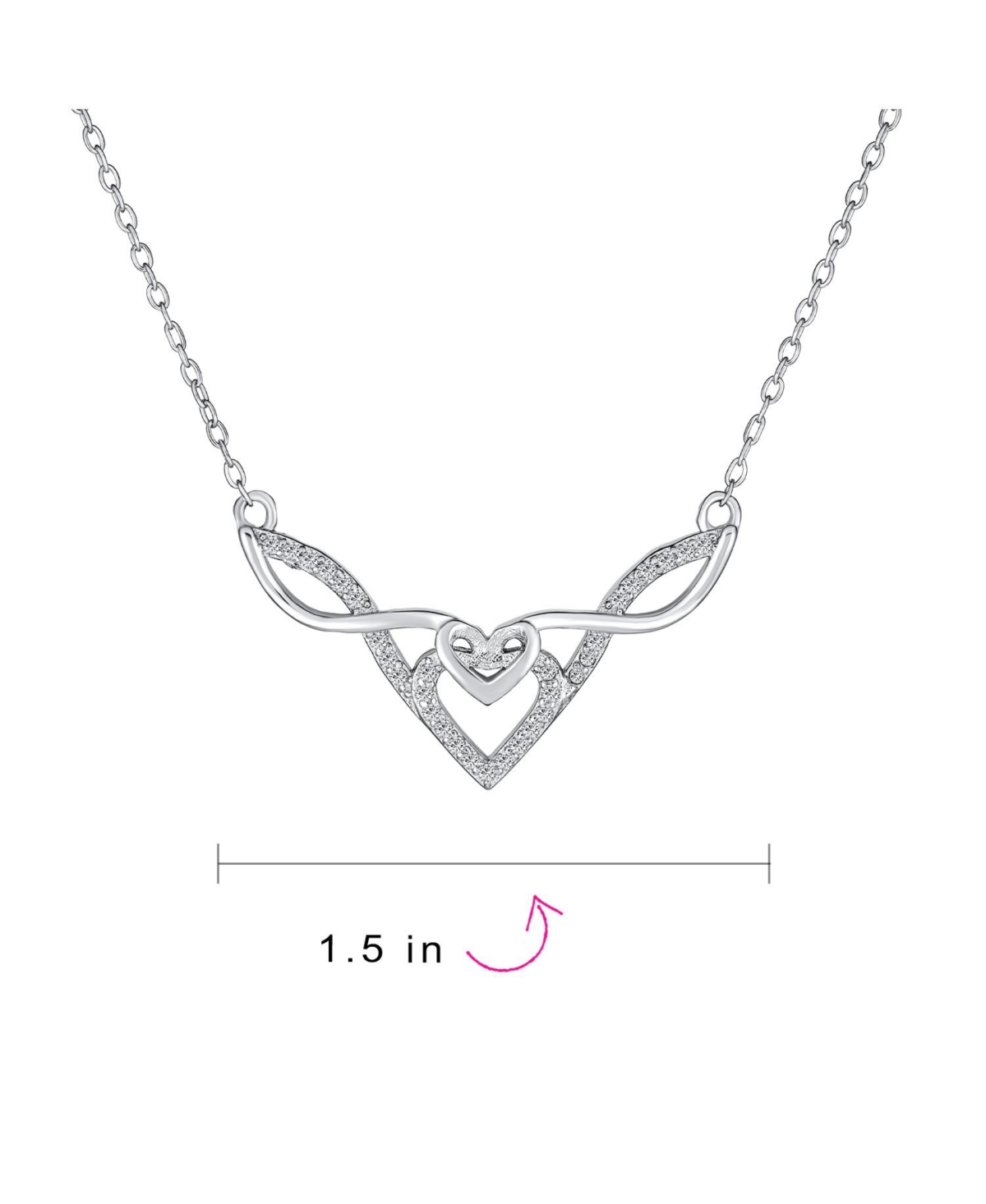 Bling Jewelry Good Luck Friendship Cz Accent Heart Trinity Irish Love Knot Infinity Celtic Necklace Collar Pendant Couples .925 Sterling Silver