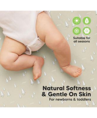 2pk Soothe Waterproof Fitted Crib Sheets for Girl, Boy, 100% Soft Cotton Crib Mattress Protector Sheet