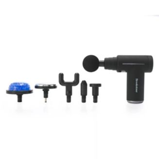 Brookstone Hot and Cold Percussion Massager, 6 Heads, Cordless - Black
