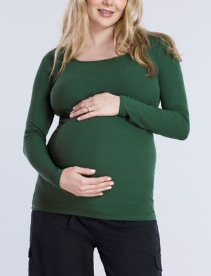 Maternity Square Neck Rib Knit Long Sleeve Tee - Motherhood