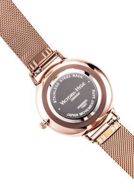 Women's Casual Watch 34mm White Round Dial Stainless Steel Victoria Hyde