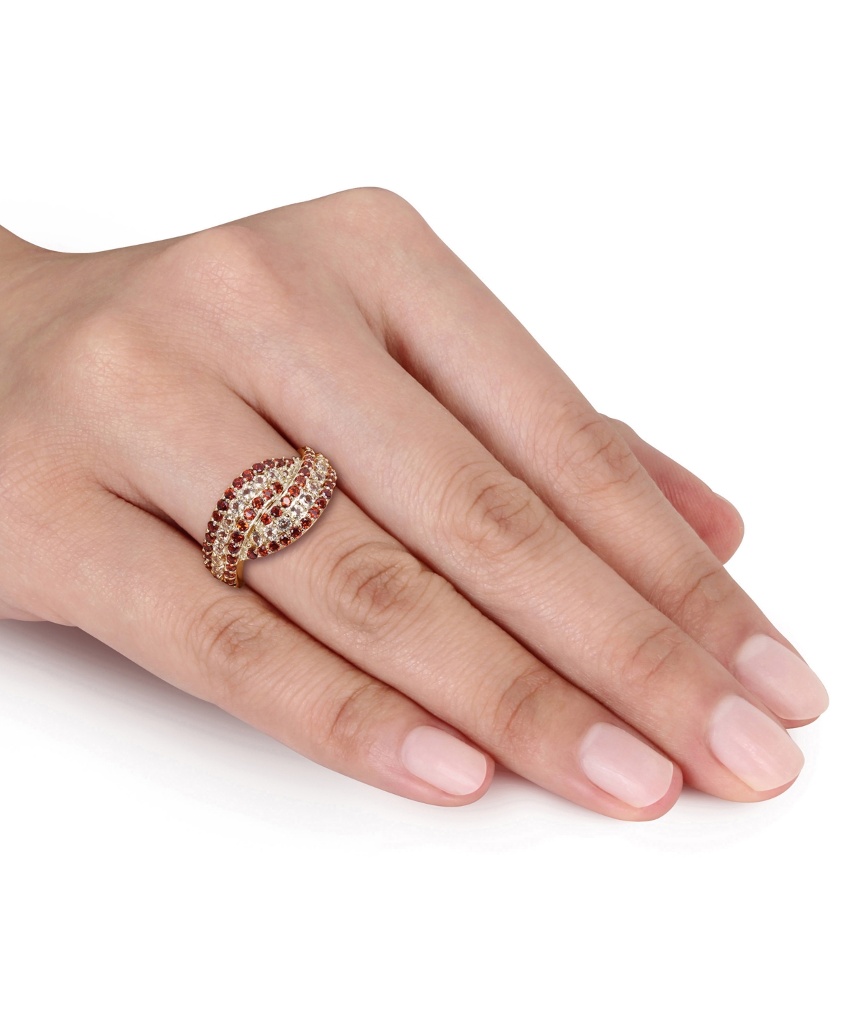 Macy's Amethyst (4/5 Ct. T.w.) & Rose De France (3/4 Ct. T.w.) Swirl Ring In Sterling Silver (also Availabl In Garnet