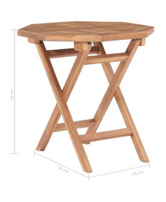 Folding Patio Table 17.7"x17.7"x17.7" Solid Teak Wood
