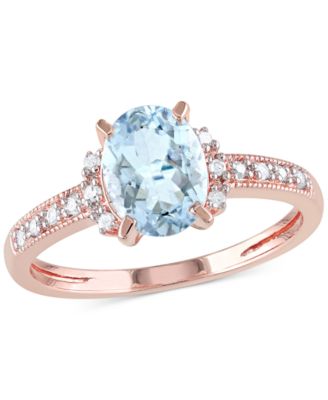 Morganite (1-1/7 ct. t.w.) and Diamond (1/20 ct. t.w.) Ring in 18k Rose Gold Over Sterling Silver (Also available in Aquamarine)