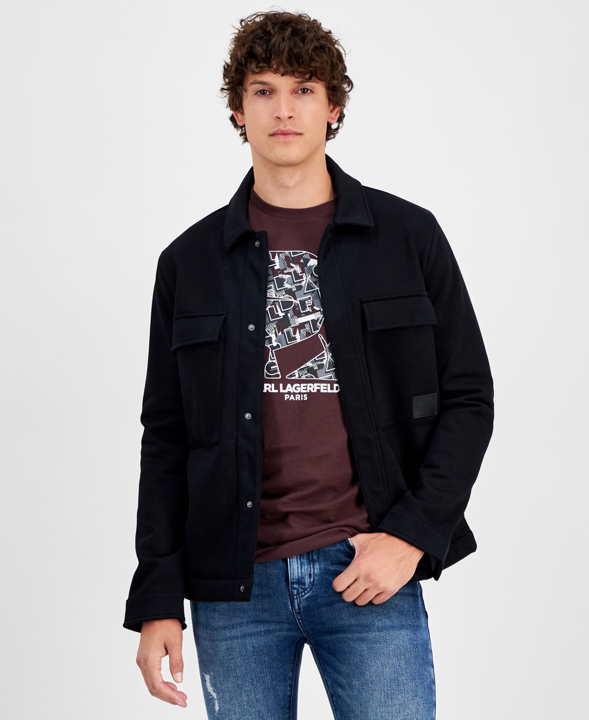 Karl Lagerfeld Paris Men's Slim-Fit Shirt Jacket