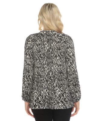 Women's Printed Peasant Blouse
