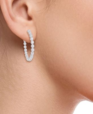 Diamond In & Out Hoop Earrings (2 ct. t.w.) in 14k White Gold