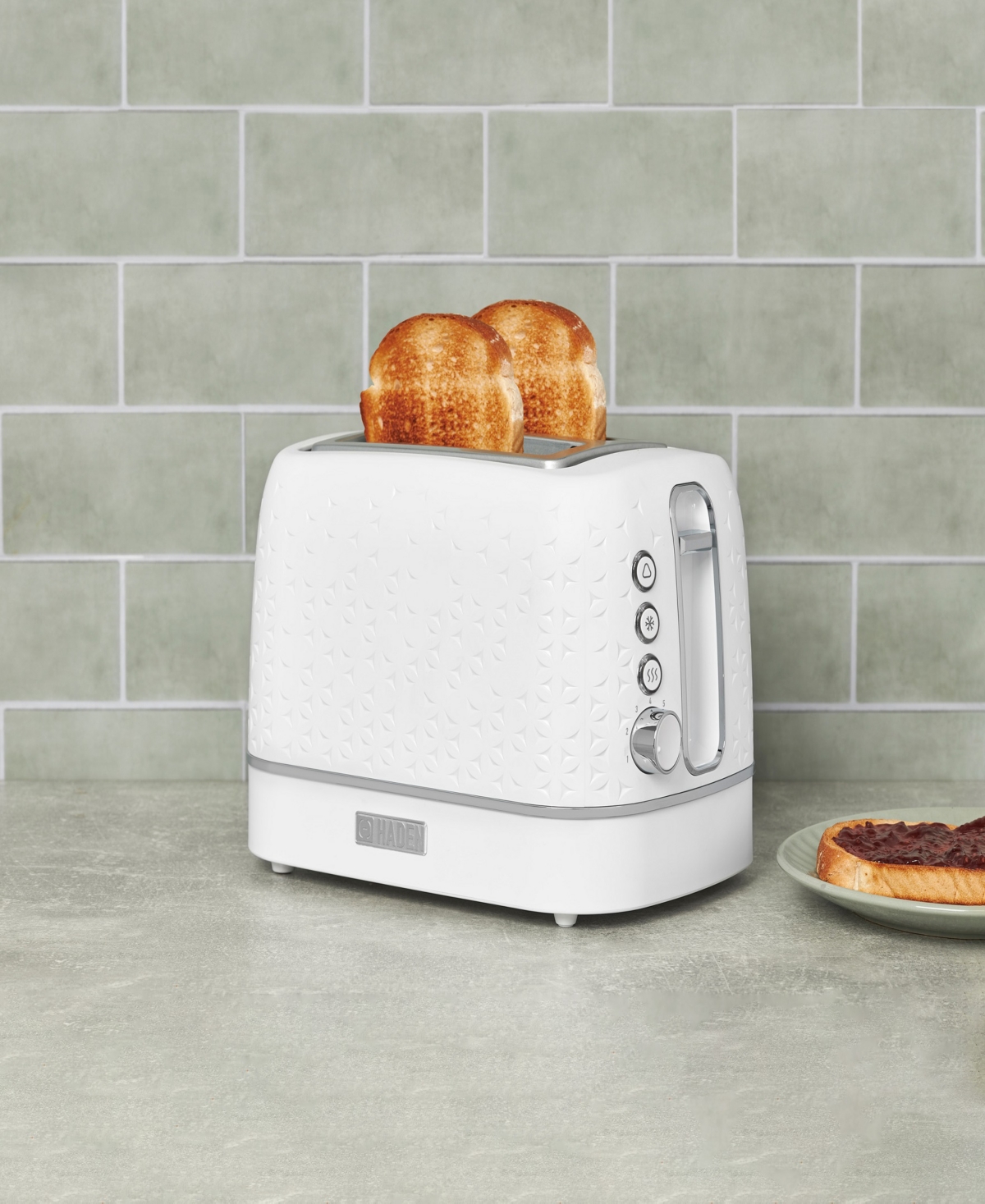Haden Starbeck 2-slice Wide Slot Toaster In Bright White,chrome