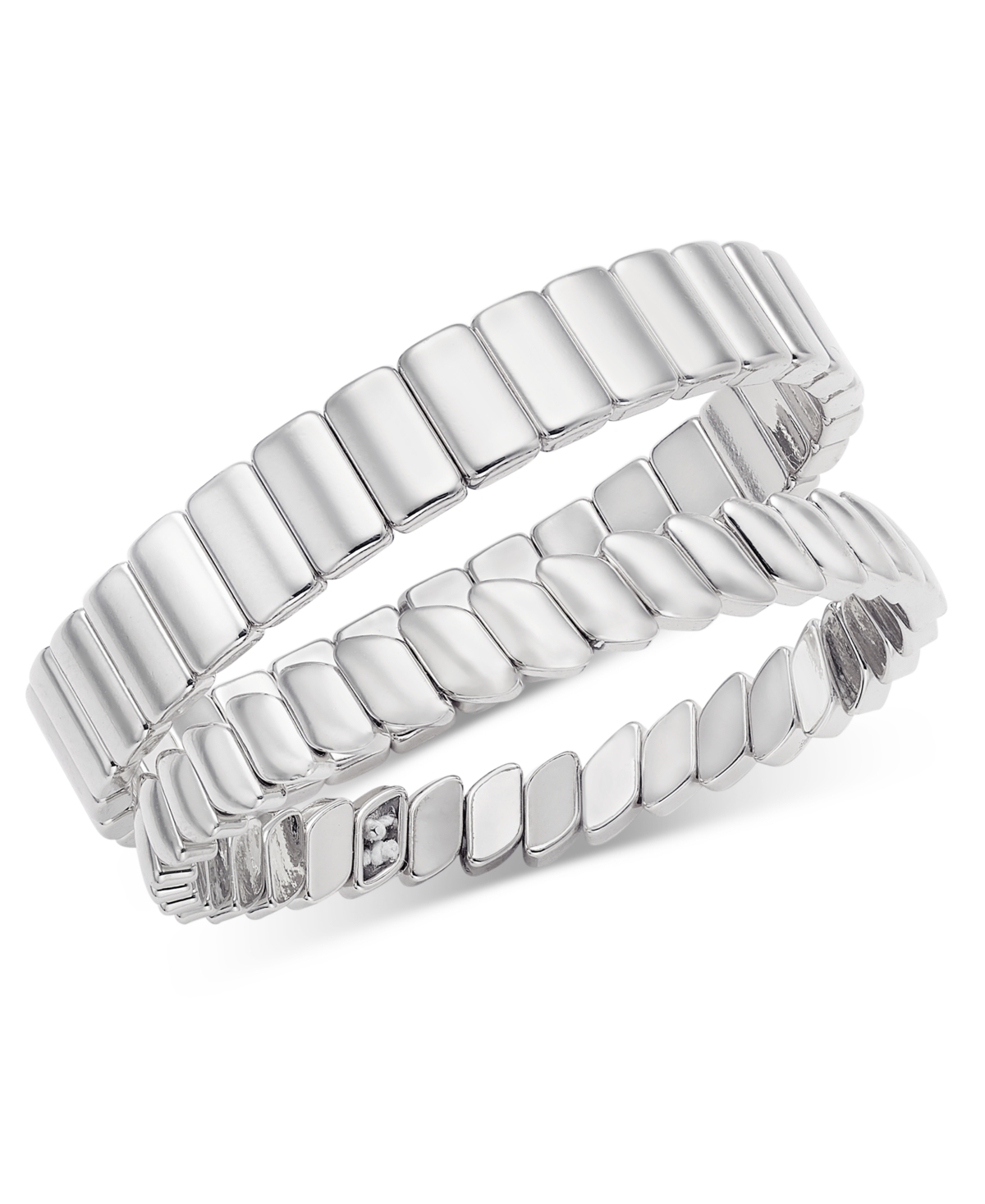 ON 34TH 2-PC. SET RECTANGLE LINK STRETCH BRACELETS, CREATED FOR MACY'S 