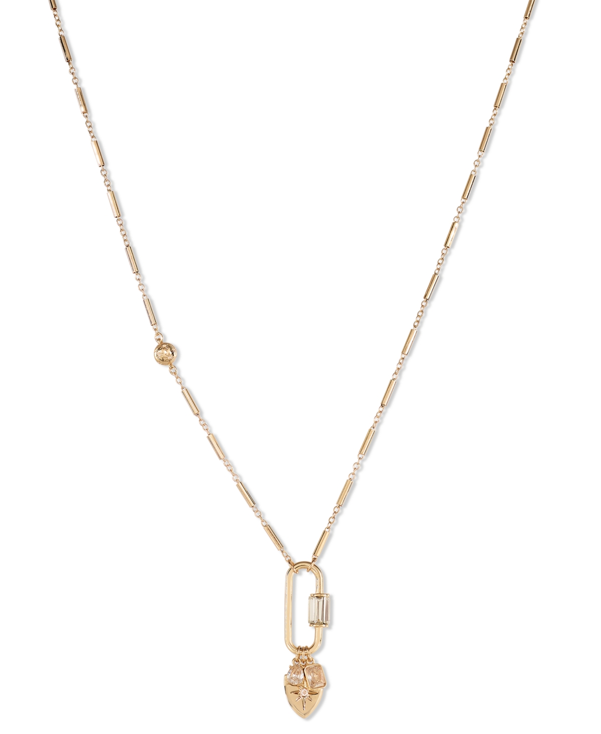 Gold-Tone Crystal Star Multi-Charm Pendant Necklace, 28" + 3" extender, Created for Macy's - Gold