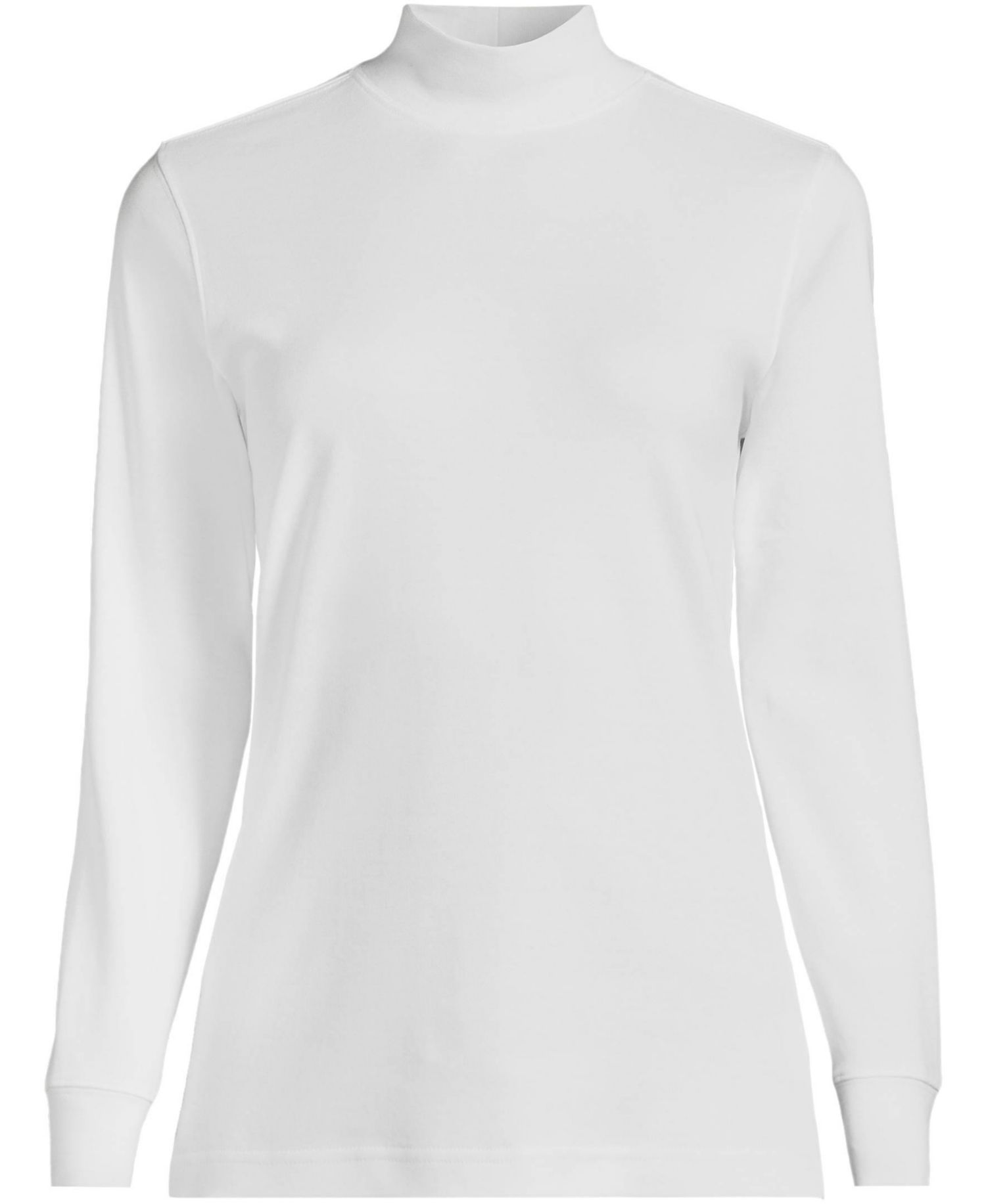 Plus Size Relaxed Cotton Long Sleeve Mock Turtleneck
