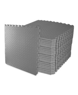 Foam Interlocking Exercise Floor Mat, 96 SqFt, Gray (2 Pack)
