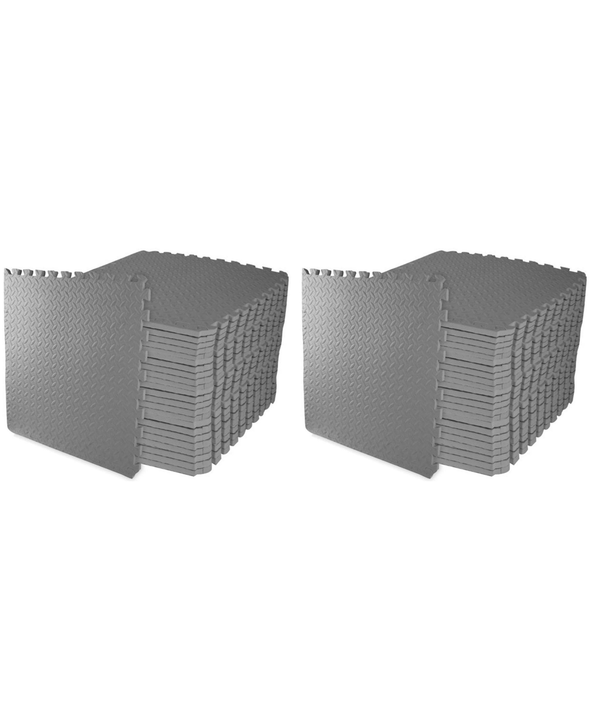 Foam Interlocking Exercise Floor Mat, 96 SqFt, Gray (2 Pack) - Gray