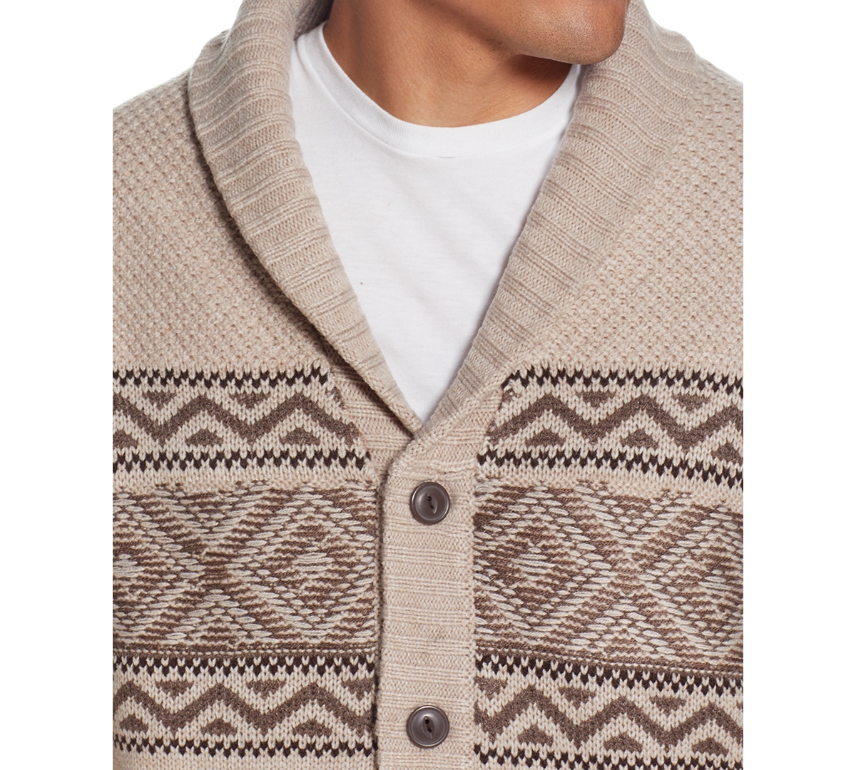 Weatherproof Vintage Men's Norwegian Cardigan Sweater