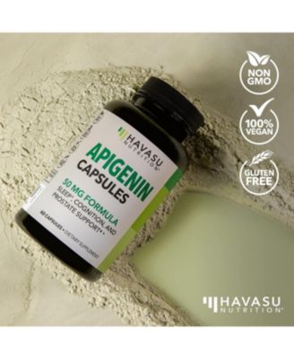 Apigenin 50mg Supplement for Sleep Aid, Cognition & Relaxation without Melatonin | Andrew Huberman Sleep Cocktail Stack | Bonus Support for Natural Prostate Health in Men | 60 Non-GMO  Capsules