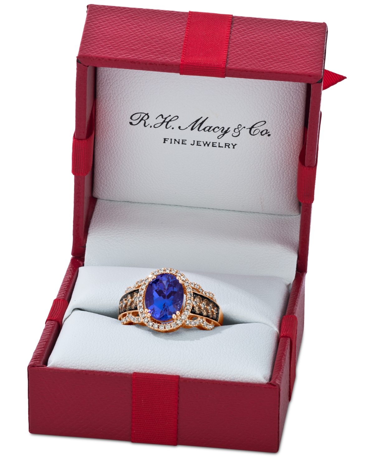 Le Vian Blueberry Tanzanite (2-1/2 Ct. T.w.) & Diamond (5/8 Ct. T.w.) Halo Statement Ring In 14k White Gold In Yellow Gold