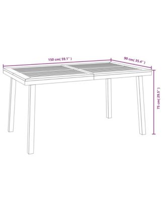 Garden Table Natural wood Solid acacia wood and powder-coated metal